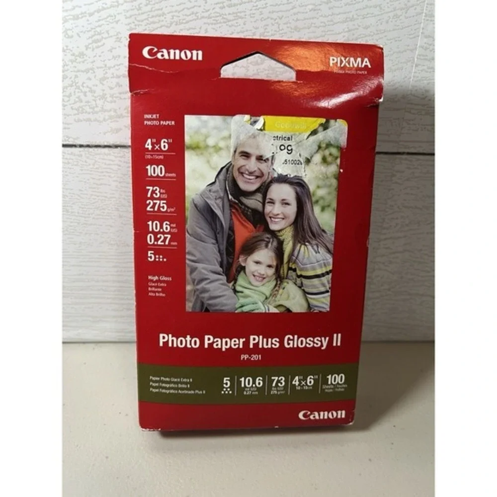 Canon PP-201 Photo Paper Plus Glossy II, 4x6 inch - 100 Sheets